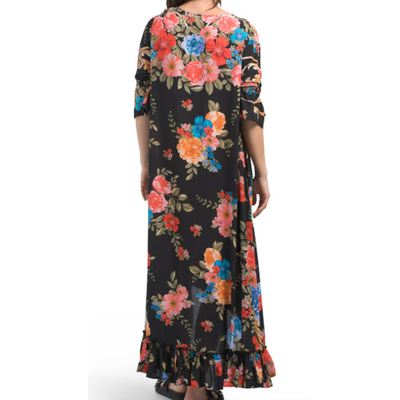 Johnny Was Royal Long Ruffle Kimono multicolored - Picture 4 of 11